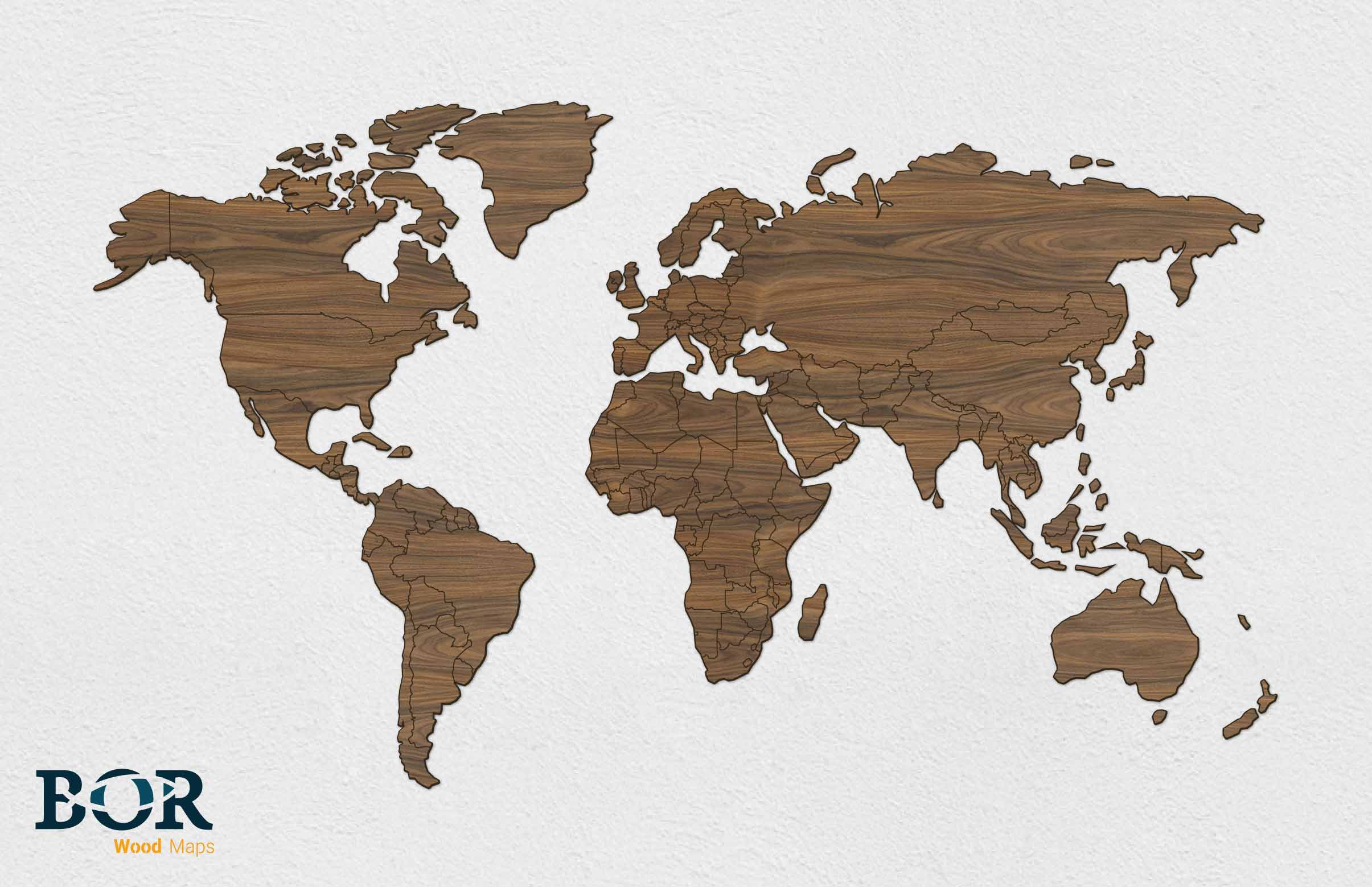 wandelen Verenigde Staten van Amerika Ga naar het circuit Wereldkaart van hout palissander – Bor Lasertechniek