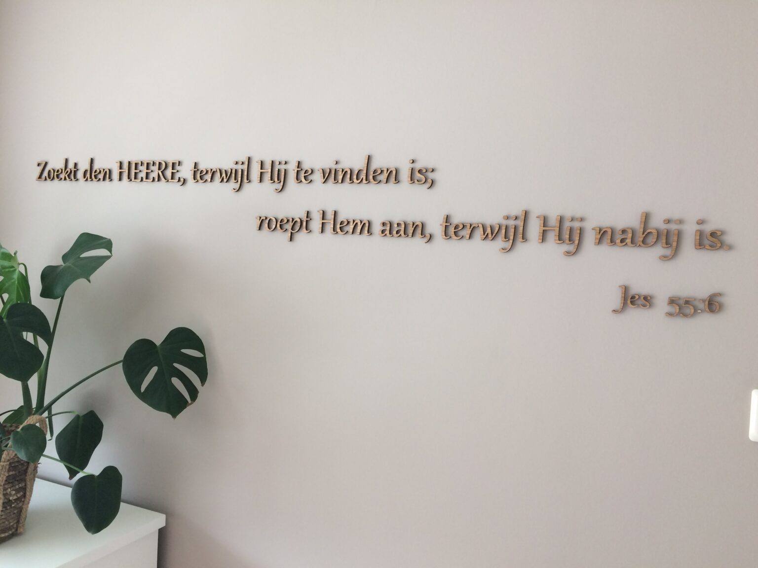 Trouwtekst, houten tekst, wanddecoratie, eikenhout Bor Lasertechniek